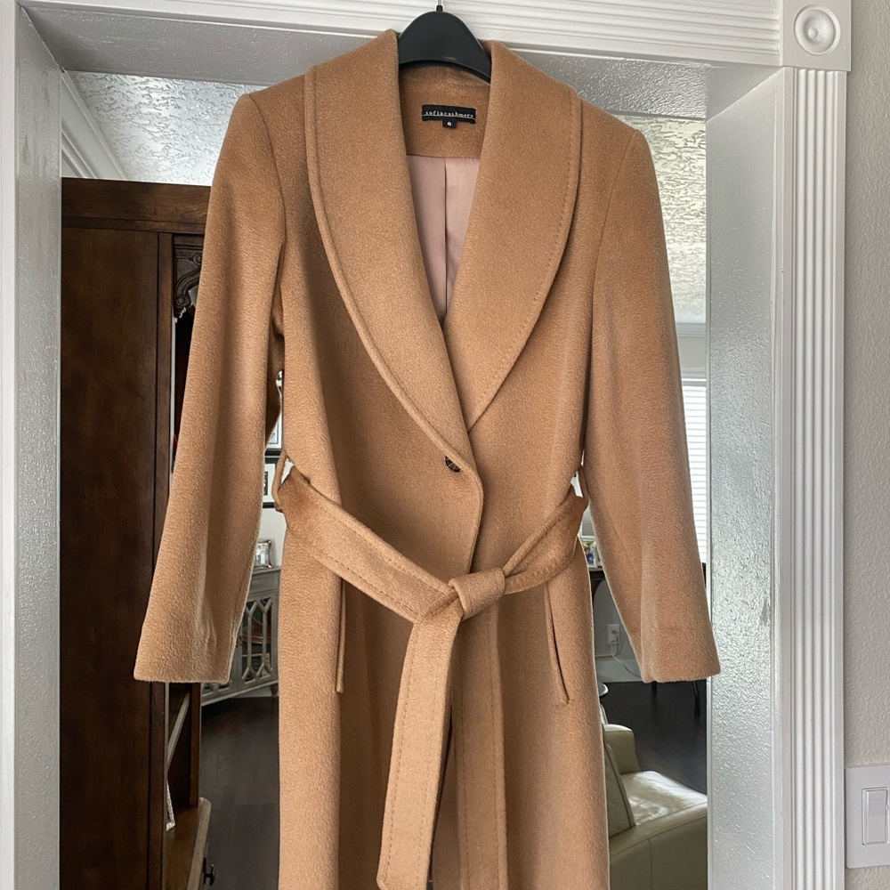 Sofia Cashmere Belted Wrap Coat